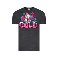 Vintage Black im so freaking cold pink christmas snowman Vintage Tee - MaliasSmallBusiness