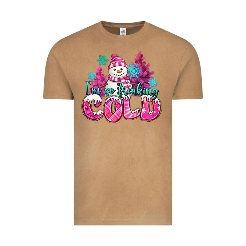 Im So Freaking Cold Pink Christmas Snowman Vintage Tee by MaliasSmallBusiness | Teevron