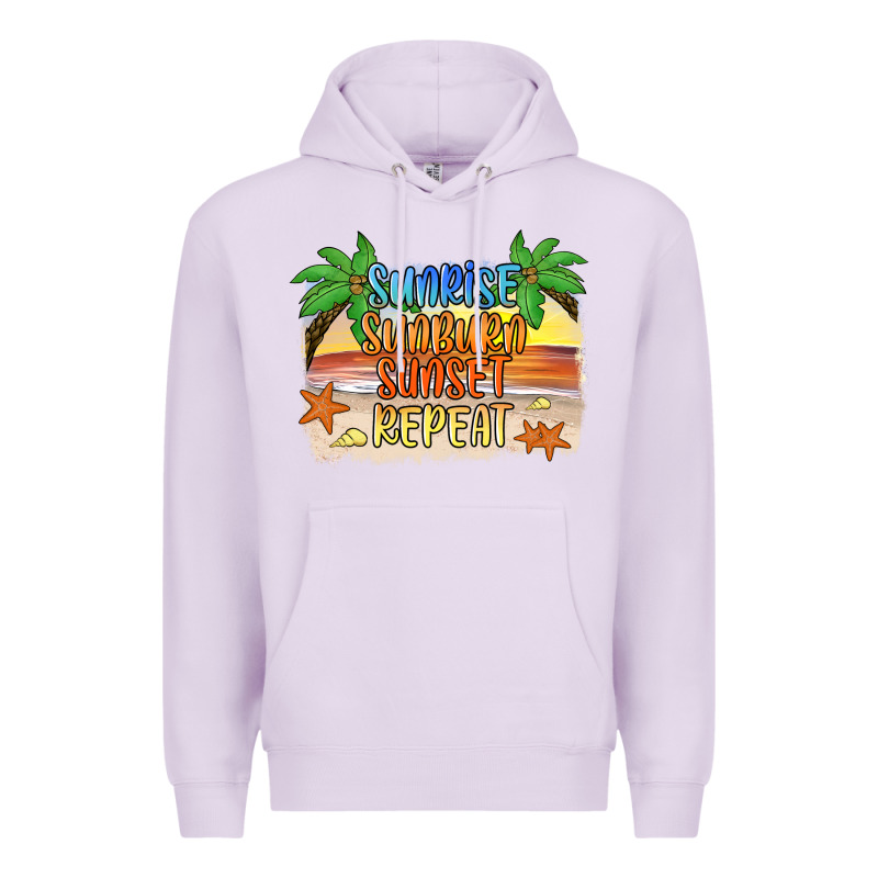 Sunrise Sunburn Sunset Repeat2 Premium Hoodie by JahusDesignShop | Teevron