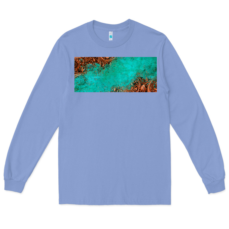 Tooled Leather Turquoise Glitter 11oz Mug Long Sleeve Tee by Jasminsmagicworld | Teevron
