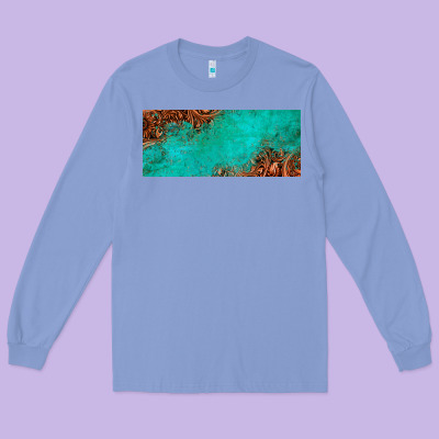 Tooled Leather Turquoise Glitter 11oz Mug Long Sleeve Tee Designed By Jasminsmagicworld
