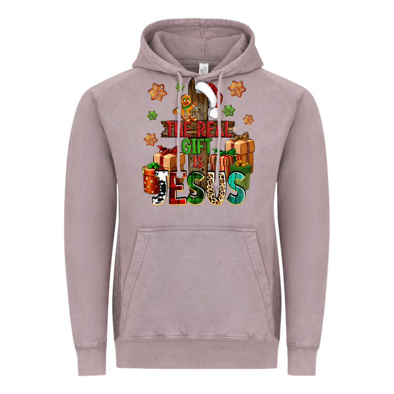 The Real Gift Is Jesus Vintage Hoodie by NancyCooperArtShop | Teevron
