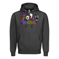 Charcoal Heather spooky season Zipper Hoodie - CowGirlArtShop