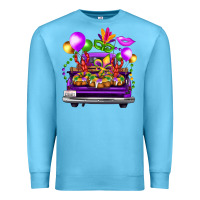 Ocean Blue mardi gras farm truck back view Premium Sweatshirt - FaDigitalArtStudio