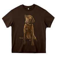 Chocolate Brown chesapeake bay retriever Heavy Core Tee - LillyAllenDesigns