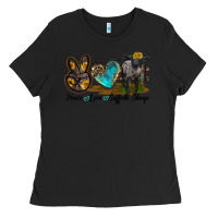Black Peace Love Suffolk Sheep Ladies Tee - LillyAllenDesigns