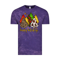 Cloud Purple happy holidays with christmas tree Vintage Tee - MaliasSmallBusiness