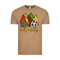 Vintage Coffee happy holidays with christmas tree Vintage Tee - MaliasSmallBusiness