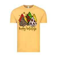 Vintage Mustard happy holidays with christmas tree Vintage Tee - MaliasSmallBusiness