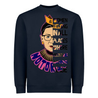 Navy RBG Ruth Bader Ginsburg Women Belong In All Places Heavyweight Sweatshirt - Bettercallsaul