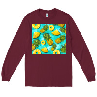 Burgundy blue pineapple Long Sleeve Tee - BarkalooDesign