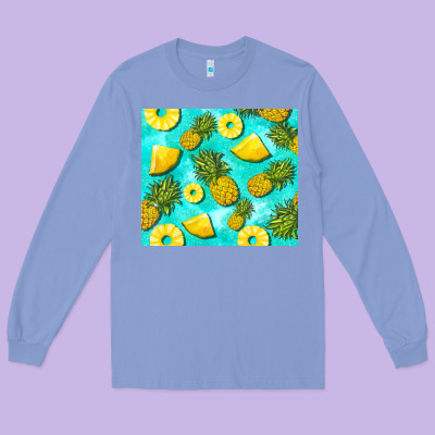 Blue Pineapple Long Sleeve Tee Designed By Barkaloodesign