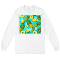 White blue pineapple Long Sleeve Tee - BarkalooDesign