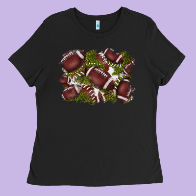 Football Background Ladies Tee Designed By Barkaloodesign