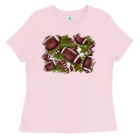 Bubblegum Pink football background Ladies Tee - BarkalooDesign