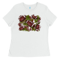 White football background Ladies Tee - BarkalooDesign