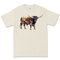 Bone Texas Longhorn Bull Premium Tee - LillyAllenDesigns