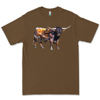 Cacao Texas Longhorn Bull Premium Tee - LillyAllenDesigns