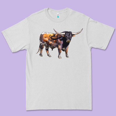 Texas Longhorn Bull Premium Tee Designed By Lillyallendesigns