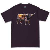 Plum Texas Longhorn Bull Premium Tee - LillyAllenDesigns