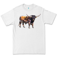 White Texas Longhorn Bull Premium Tee - LillyAllenDesigns