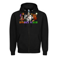 Black spooky vibes sports ghosts Zipper Hoodie - CowGirlArtShop