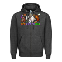 Charcoal Heather spooky vibes sports ghosts Zipper Hoodie - CowGirlArtShop
