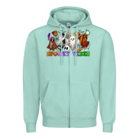 Seafoam spooky vibes sports ghosts Zipper Hoodie - CowGirlArtShop