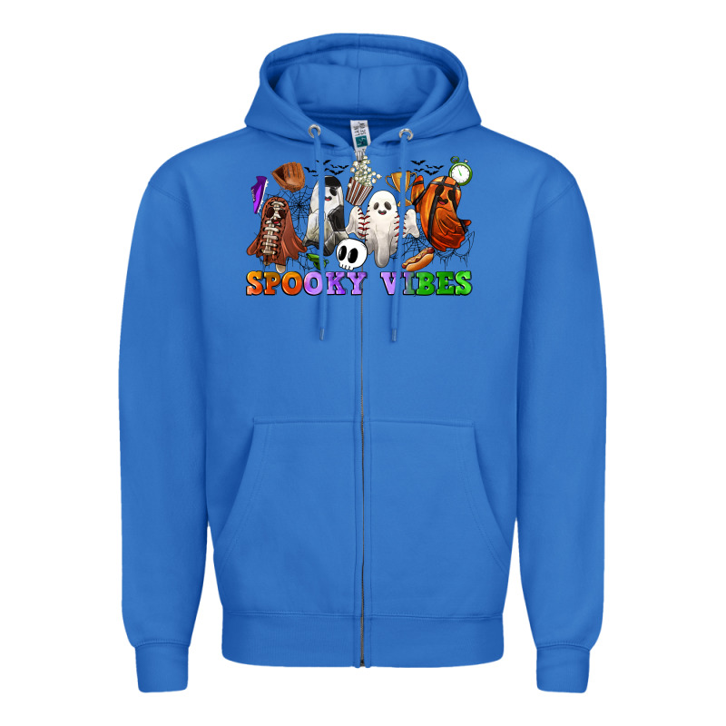 Spooky Vibes Sports Ghosts Zipper Hoodie by CowGirlArtShop | Teevron