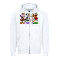 White spooky vibes sports ghosts Zipper Hoodie - CowGirlArtShop