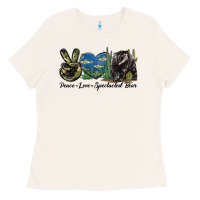 Bone Peace Love Spectacled Bear Ladies Tee - LillyAllenDesigns