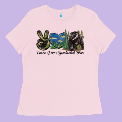 Peace Love Spectacled Bear Ladies Tee Designed By Lillyallendesigns