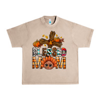 French Oak Western Blessed Mom With Cross Urban Heavy Tee - BundleAndBundleShop