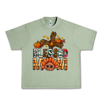 Oil Green Western Blessed Mom With Cross Urban Heavy Tee - BundleAndBundleShop