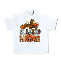 White Western Blessed Mom With Cross Urban Heavy Tee - BundleAndBundleShop