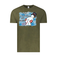 Vintage Olive how snowflakes are made winter christmas Vintage Tee - MaliasSmallBusiness