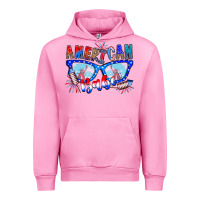 Fuchsia Pink American babe Urban Hoodie - CowhideDigitalArt