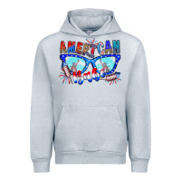 Heather Grey American babe Urban Hoodie - CowhideDigitalArt