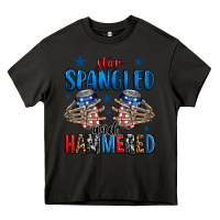 Asphalt star spangled and hammered skeleton hand Heavy Core Tee - Jasminsmagicworld