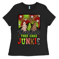 Black Christmas tree cake junkie Ladies Tee - Jasminsmagicworld