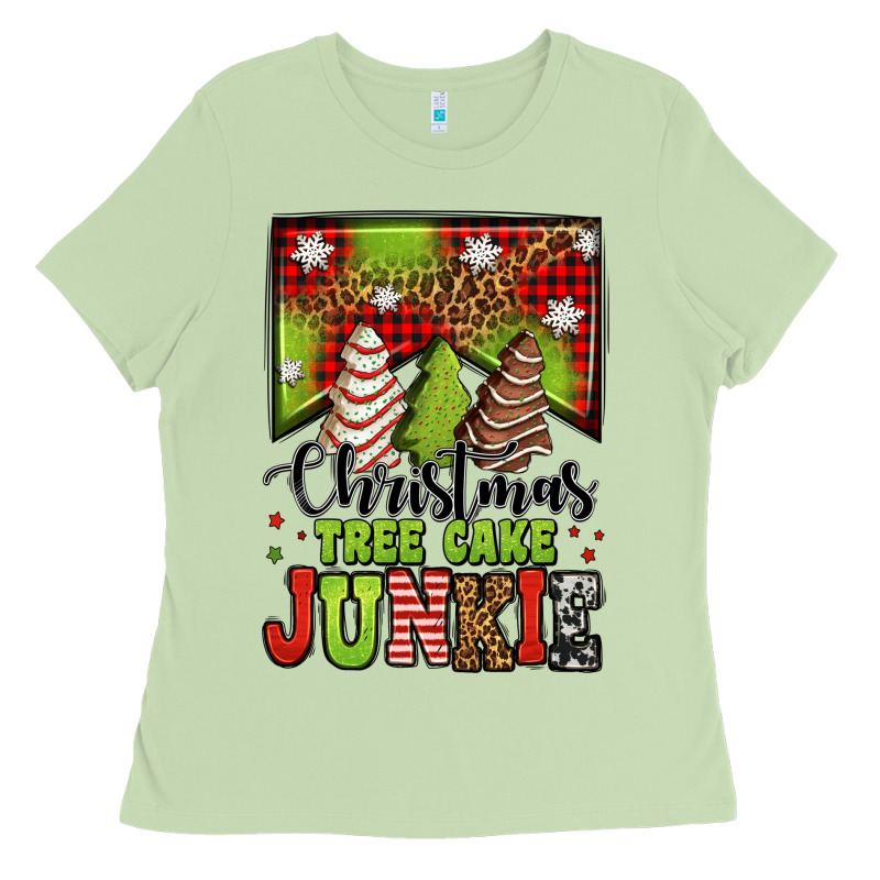 Christmas Tree Cake Junkie Ladies Tee by Jasminsmagicworld | Teevron