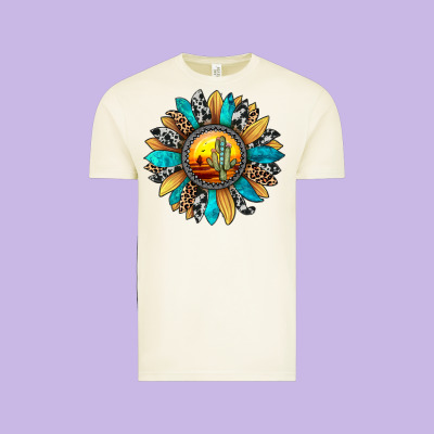 Sunset Sunflower Vintage Tee Designed By Jahusdesignshop