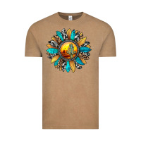 Vintage Coffee sunset sunflower Vintage Tee - JahusDesignShop
