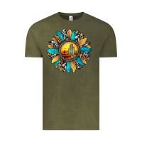 Vintage Olive sunset sunflower Vintage Tee - JahusDesignShop