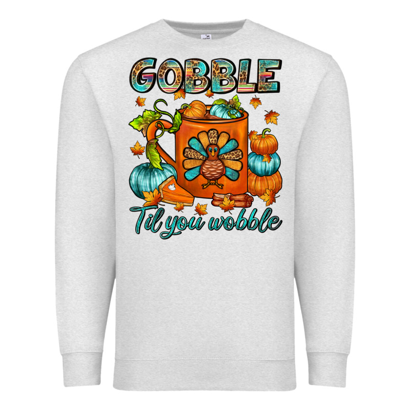 Gobble Til You Wobble Coffee Mug Premium Sweatshirt by FaDigitalArtStudio | Teevron
