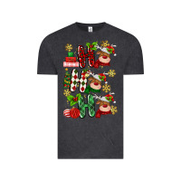 Vintage Black ho ho ho reindeer Vintage Tee - MaliasSmallBusiness