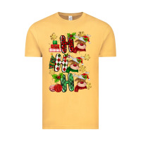 Vintage Mustard ho ho ho reindeer Vintage Tee - MaliasSmallBusiness