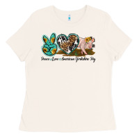 Bone peace love yorkshire pig Ladies Tee - LillyAllenDesigns