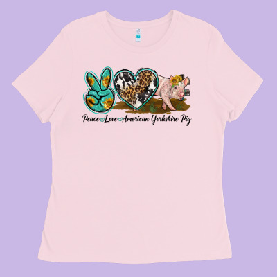 Peace Love Yorkshire Pig Ladies Tee Designed By Lillyallendesigns