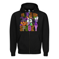 Black tis the season to be spooky Zipper Hoodie - CowGirlArtShop